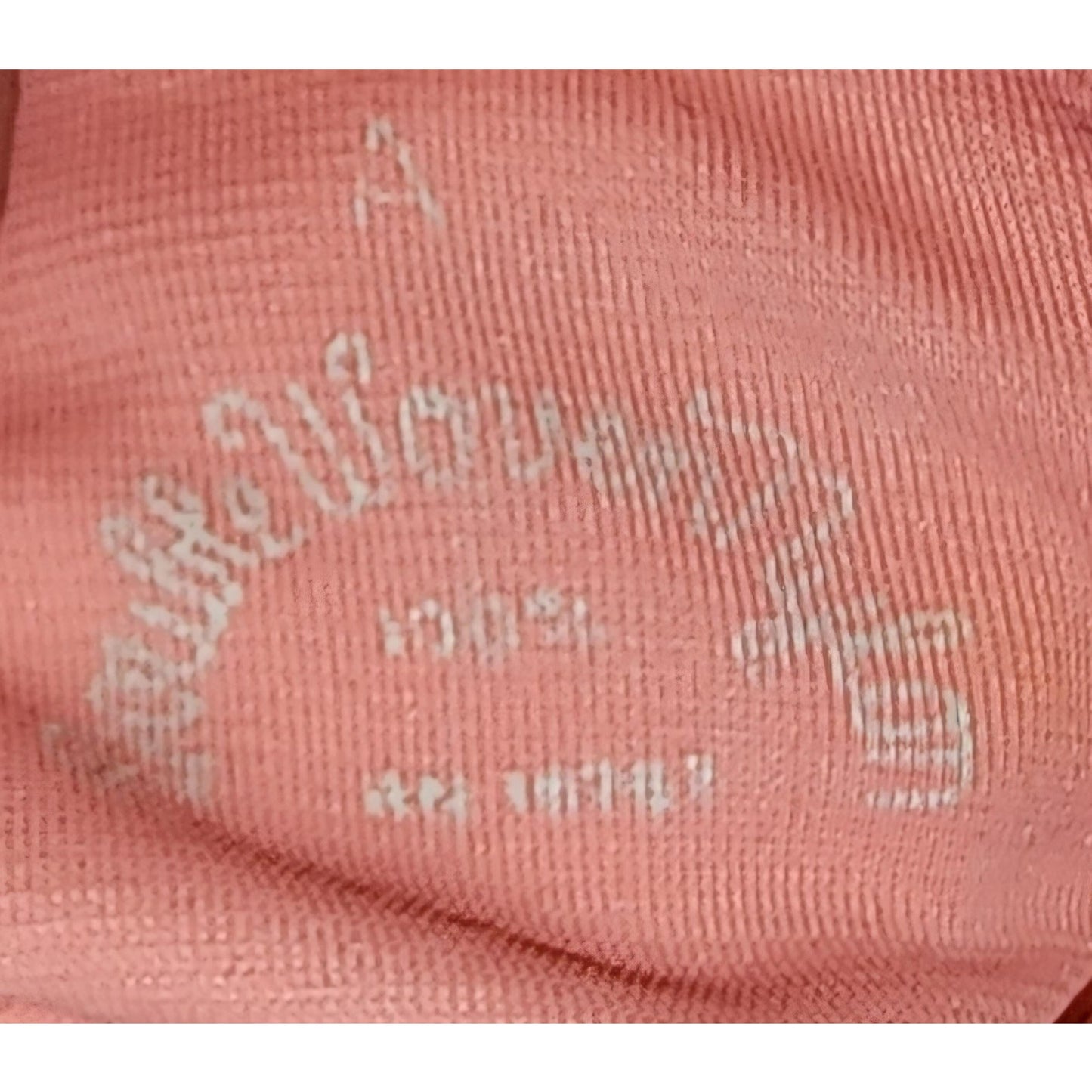 Vintage Unworn Gloves 1960s Orangey Pink Salmon Nylon Ruched Wrist Gloves Mid Century NWT 6 6.5