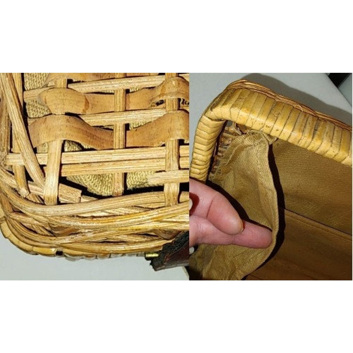 Vintage Aigner Purse 1970s Woven Wood Wicker Rattan Rectangle Box Purse Oxblood Leather Metal A Logo Designer Boho small flaws