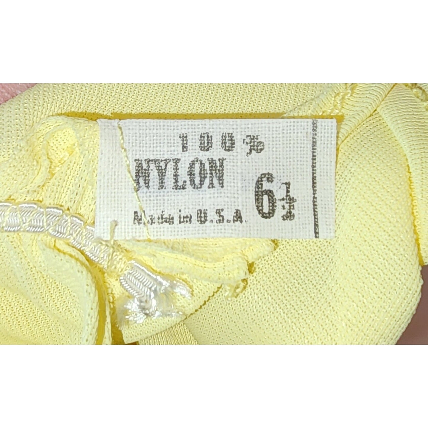Unworn Vintage Gloves 1950s Long Bright Yellow Ruched Nylon Elbow Gloves Mid Century 6 1/2