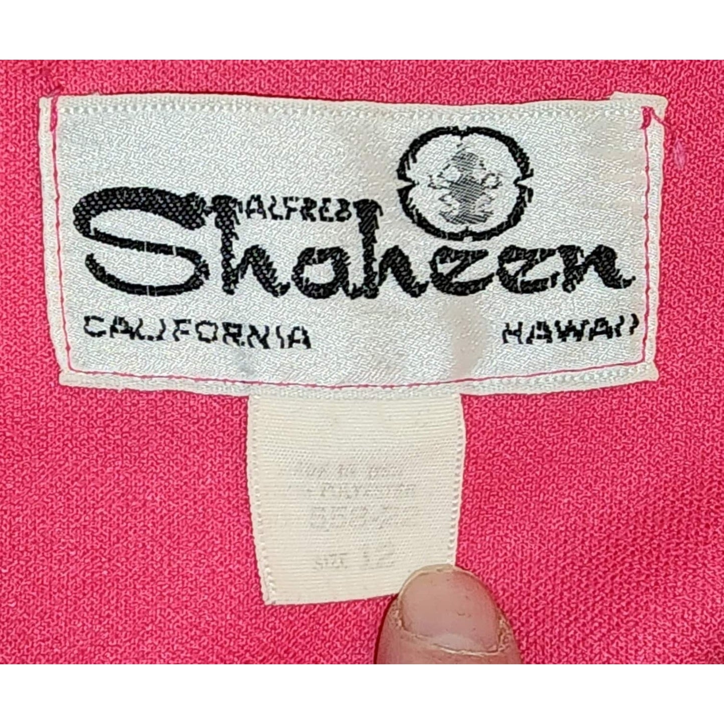Vintage Shaheen Dress 60s 70s Long Pink Alfreed Shaheen Zip Front Long Gown Floral Screenprint Trim Maxidress Hostess Dress Mid Century M L