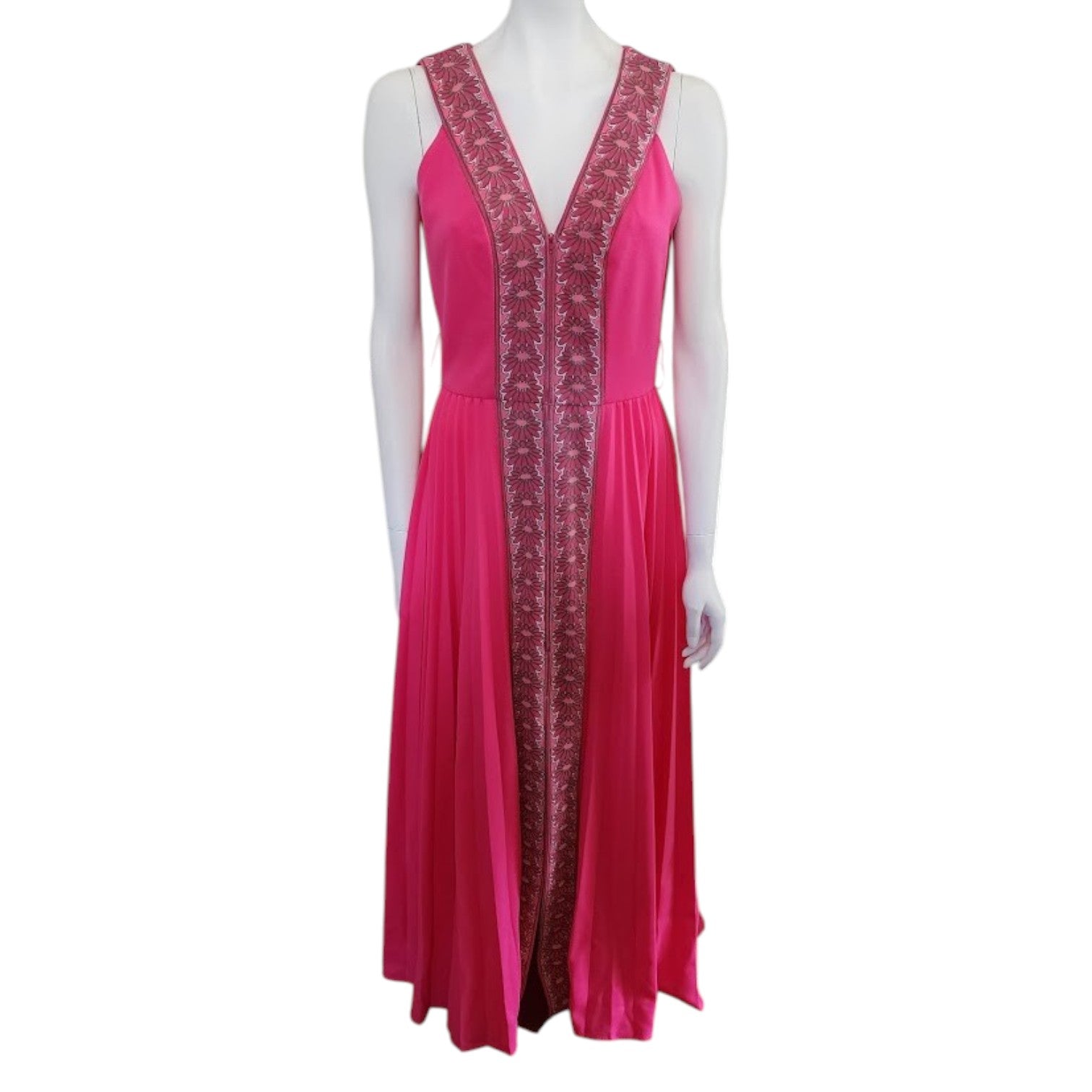 Vintage Shaheen Dress 60s 70s Long Pink Alfreed Shaheen Zip Front Long –  galaxievintage