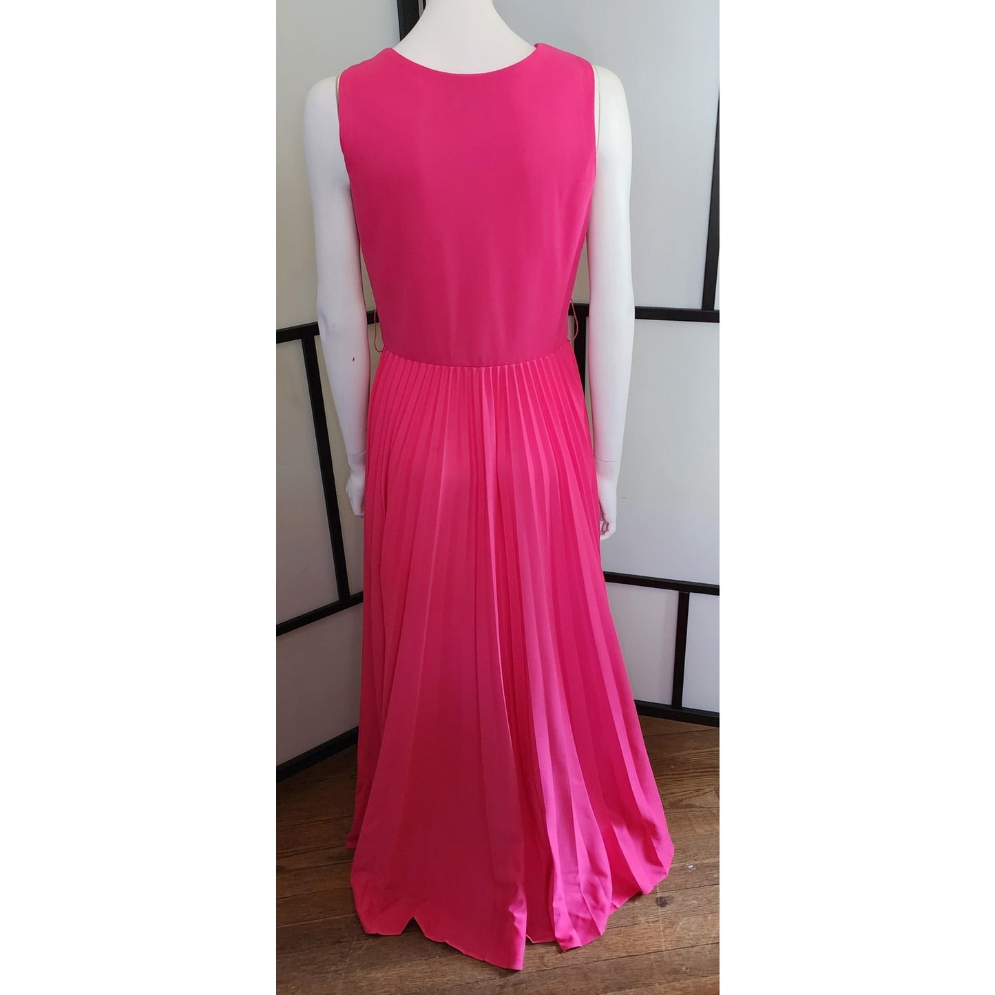 Vintage Shaheen Dress 60s 70s Long Pink Alfreed Shaheen Zip Front Long Gown Floral Screenprint Trim Maxidress Hostess Dress Mid Century M L