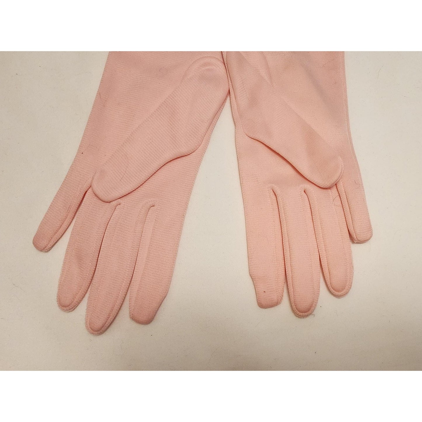 Vintage Unworn Gloves 1950s Light Pink Nylon Wrist Gloves Mid Century NWT 6.5