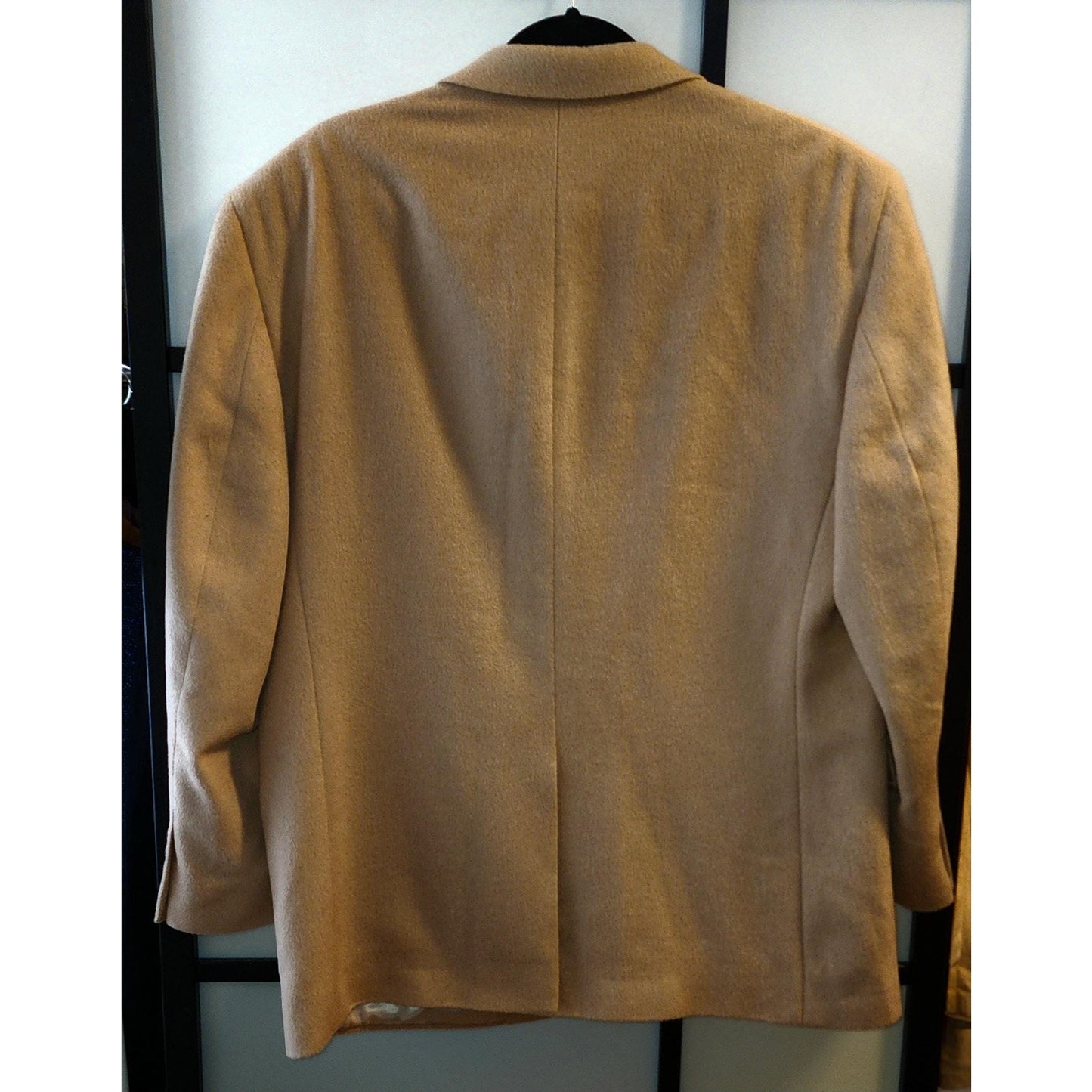 Vintage Men's Jacket 1990s 20002 Classic Tan Camel Hair Blazer 2 Button Jos A Bank L chest 45 in. shorter arms