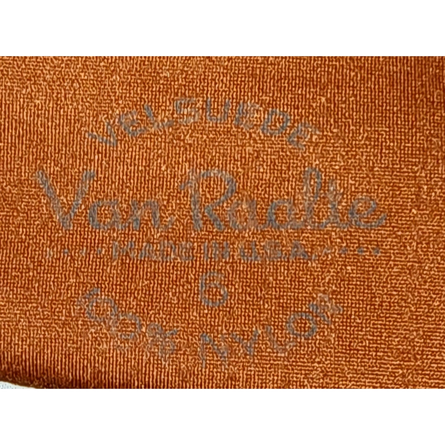 Vintage Pumpkin Gloves Midlength 1950s 60s Soft Nylon Gloves Rust Velsuede Van Raalte Made in USA Mid Century 7.5 8