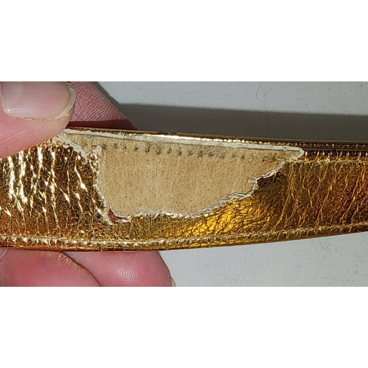 Vintage 50s 60s Large Metallic Gold Foil Box Purse Gold Metal Frame Mid Century