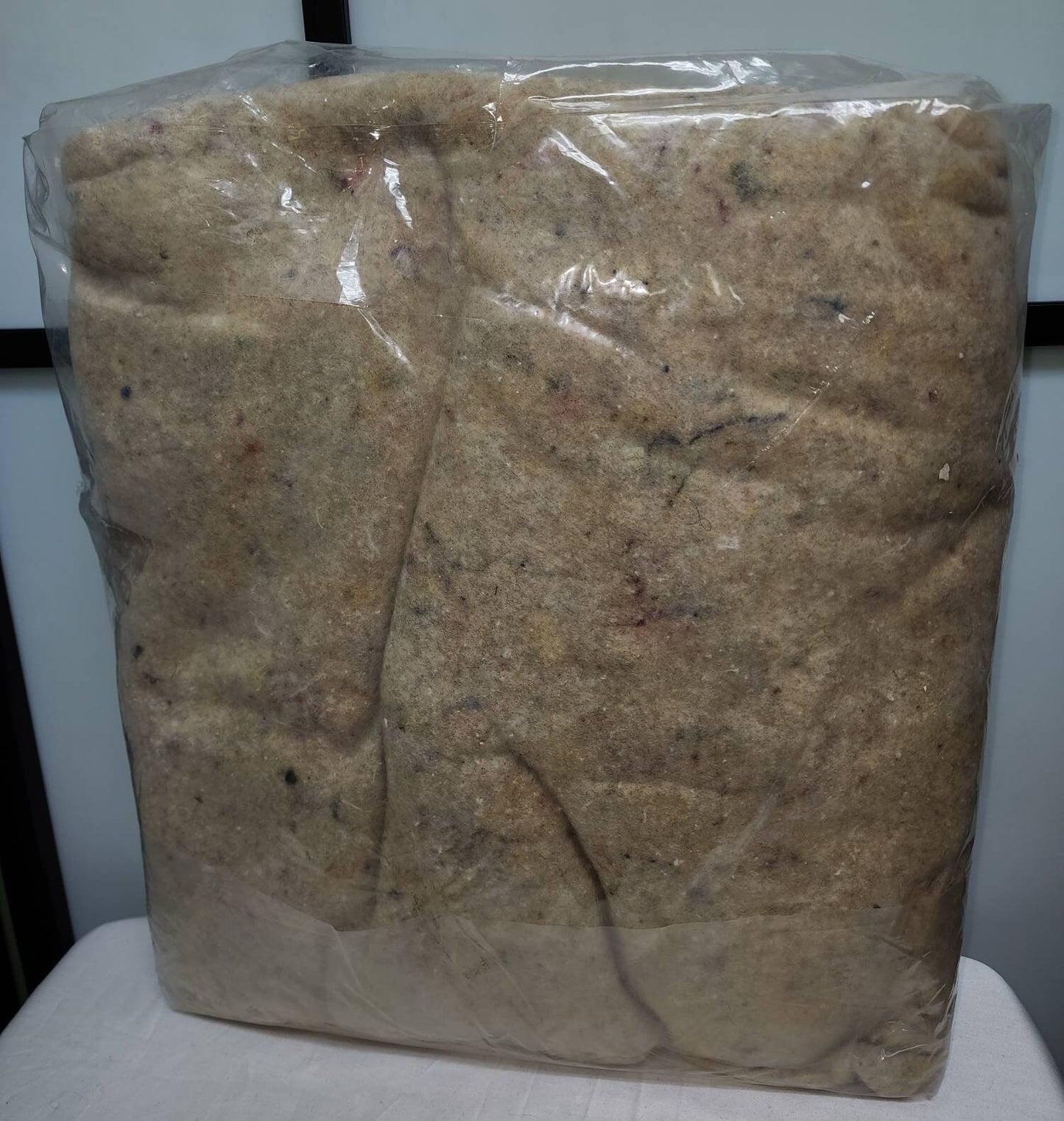 Unused Vintage Blanket 1960s Yellow Green Beige Flecked Bonanza Blanket Made in USA NIP 72 x 90 in.