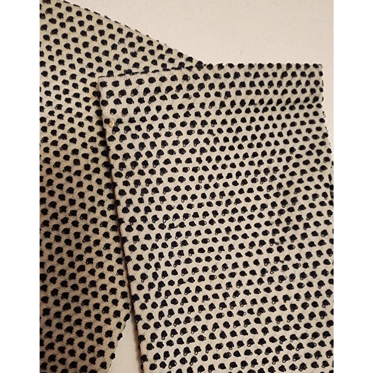 Vintage Polkadot Gloves 1960s Black and White Stretch Nylon Textured Tiny Polka Dot Wrist Gloves Mid Century Mod One Size