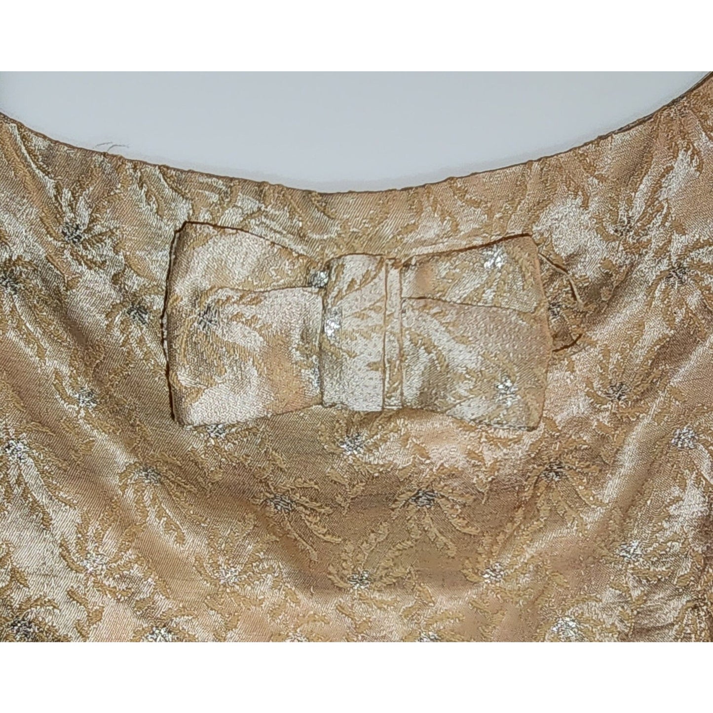 Vintage Brocade Dress 1950s 60s Light Gold Metallic Floral Brocade Wiggle Dress Jonathan Logan Mid Century S