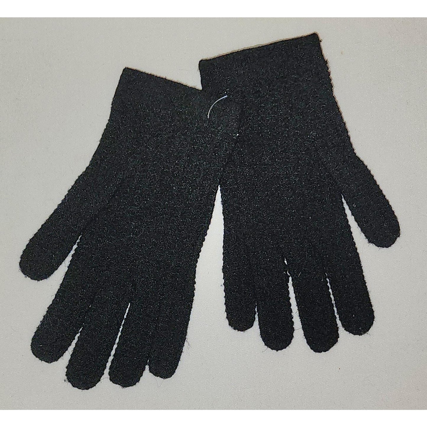 Vintage Wrist Gloves 1950s Black Nylon Stretch Knit Gloves Faux Pearls Mid Century one size to L