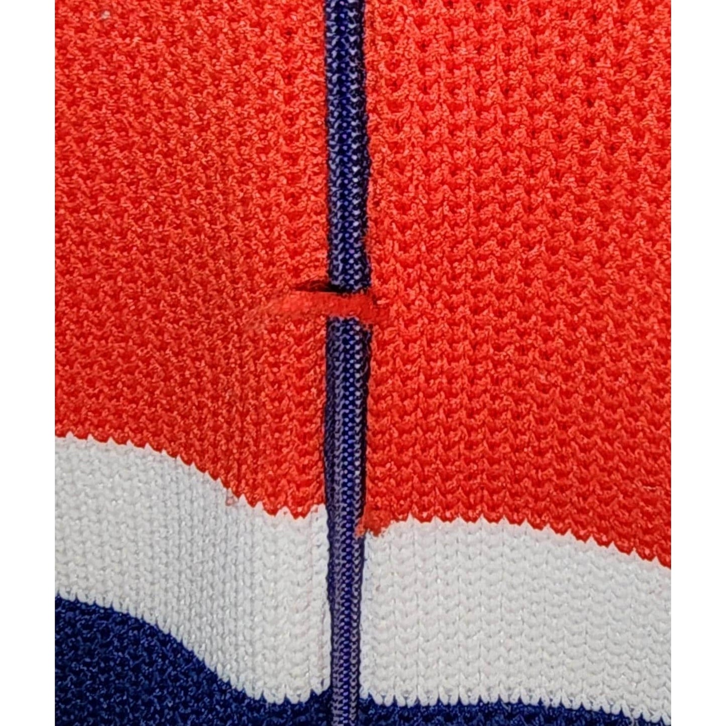 Vintage Mod Dress 1960s 70s Red White Blue Horizontal Striped Stretchy Knit Polyester Dress Patriotic Boho M