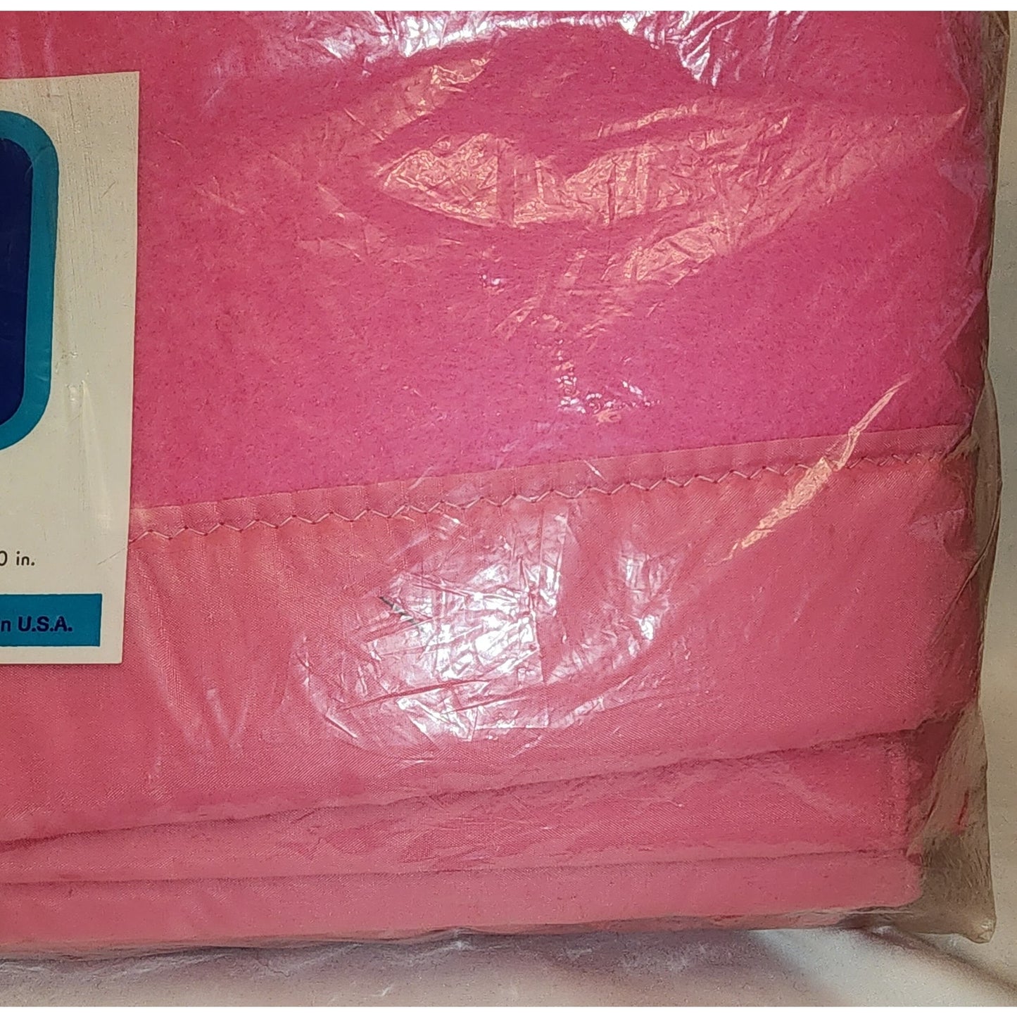 Unused Vintage Blanket 1960s Bright Pink Acrylic Blanket Pink Trim Restful Irregulars NIP Mid Century Bedding Full Size 80 x 90 in