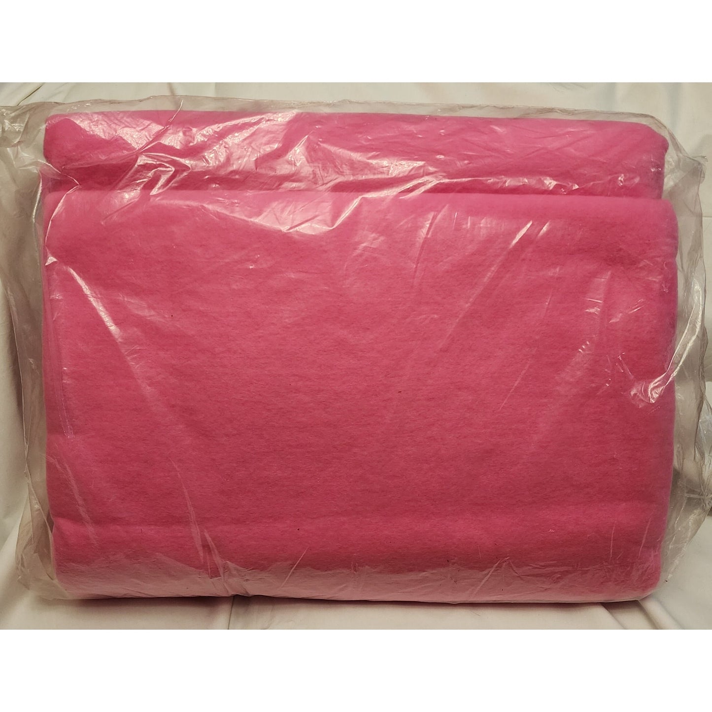 Unused Vintage Blanket 1960s Bright Pink Acrylic Blanket Pink Trim Restful Irregulars NIP Mid Century Bedding Full Size 80 x 90 in