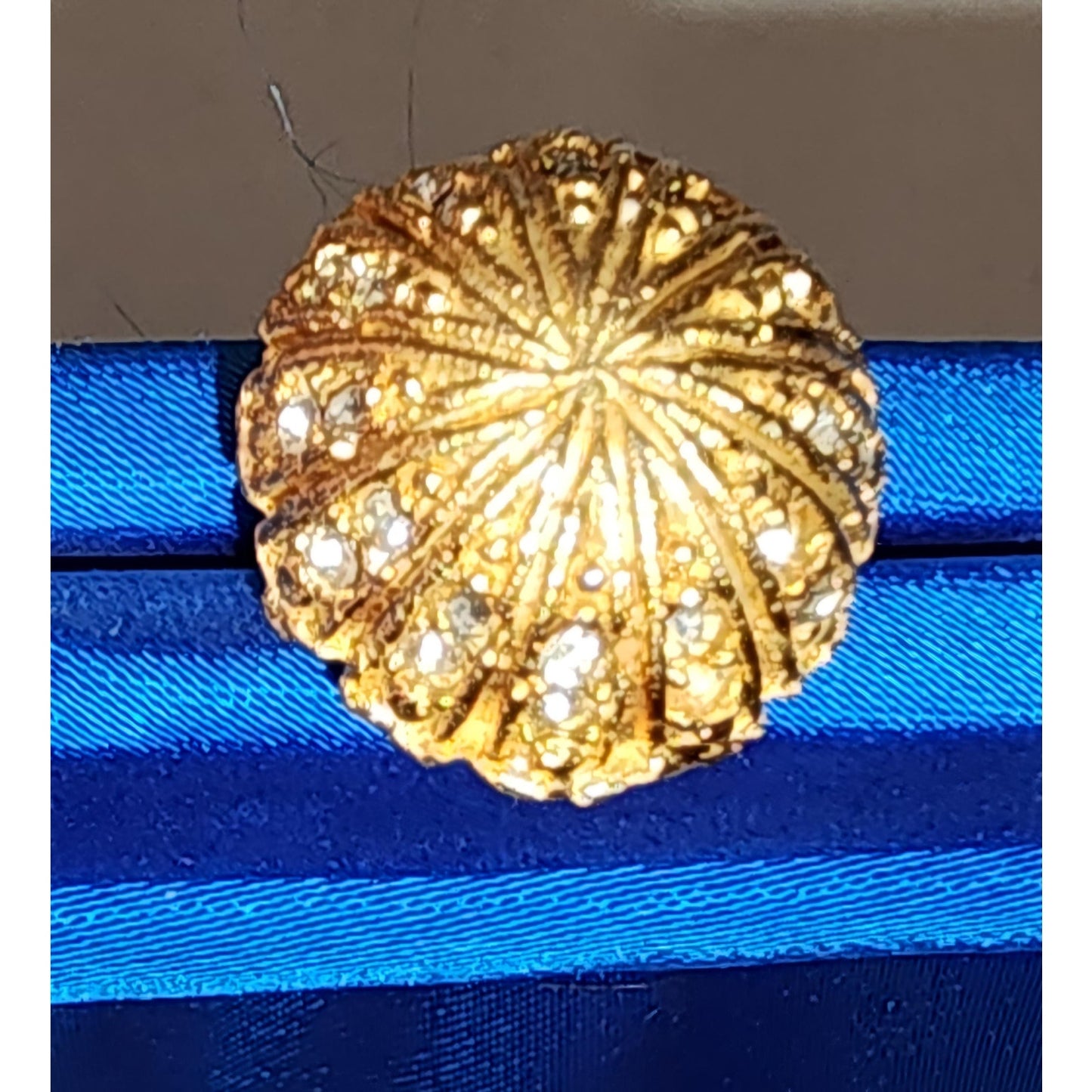 Vintage Clutch Purse 1950s 60s Bright Blue Satin Clutch Evening Bag Gold Rhinestone Clasp Optional Chain Handle HL USA Mid Century