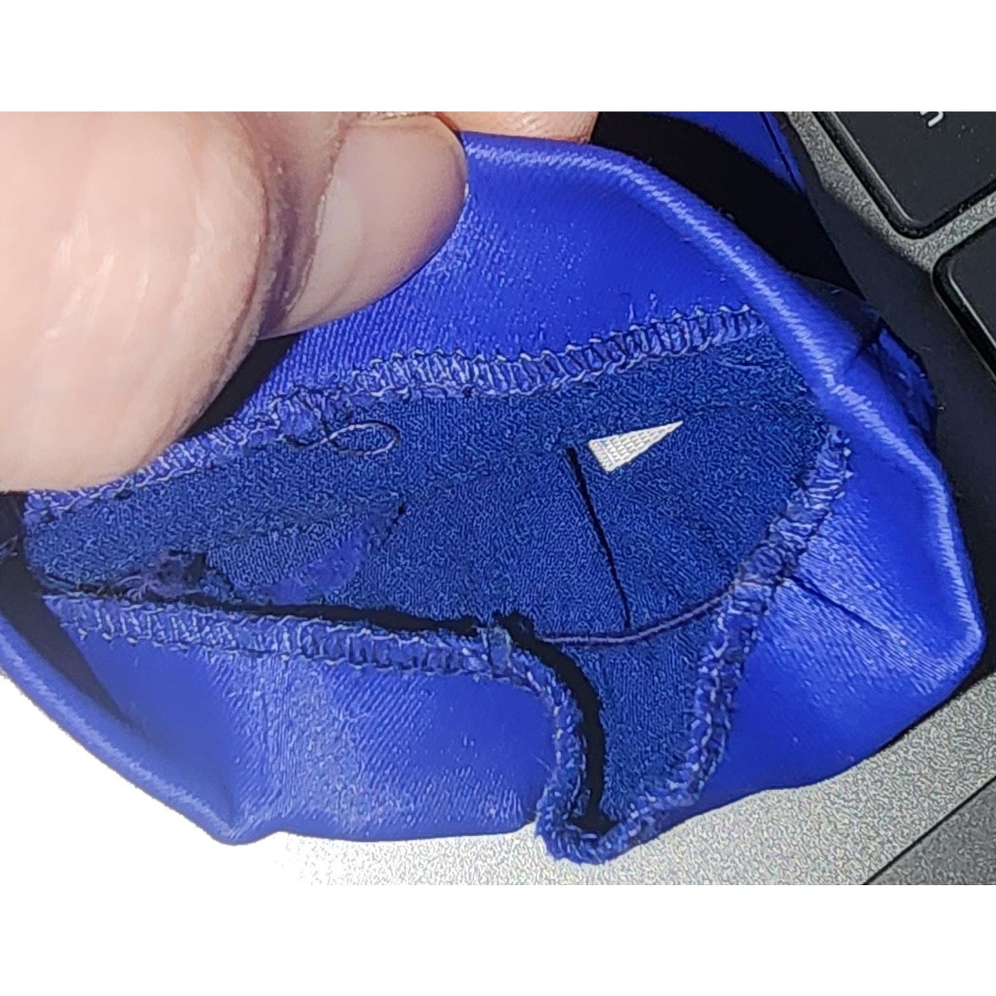 Vintage Satin Gloves 1960s Bright Purple Blue Stretch Satin Wrist Gloves Western Germany Mid Century M needs a few stitches