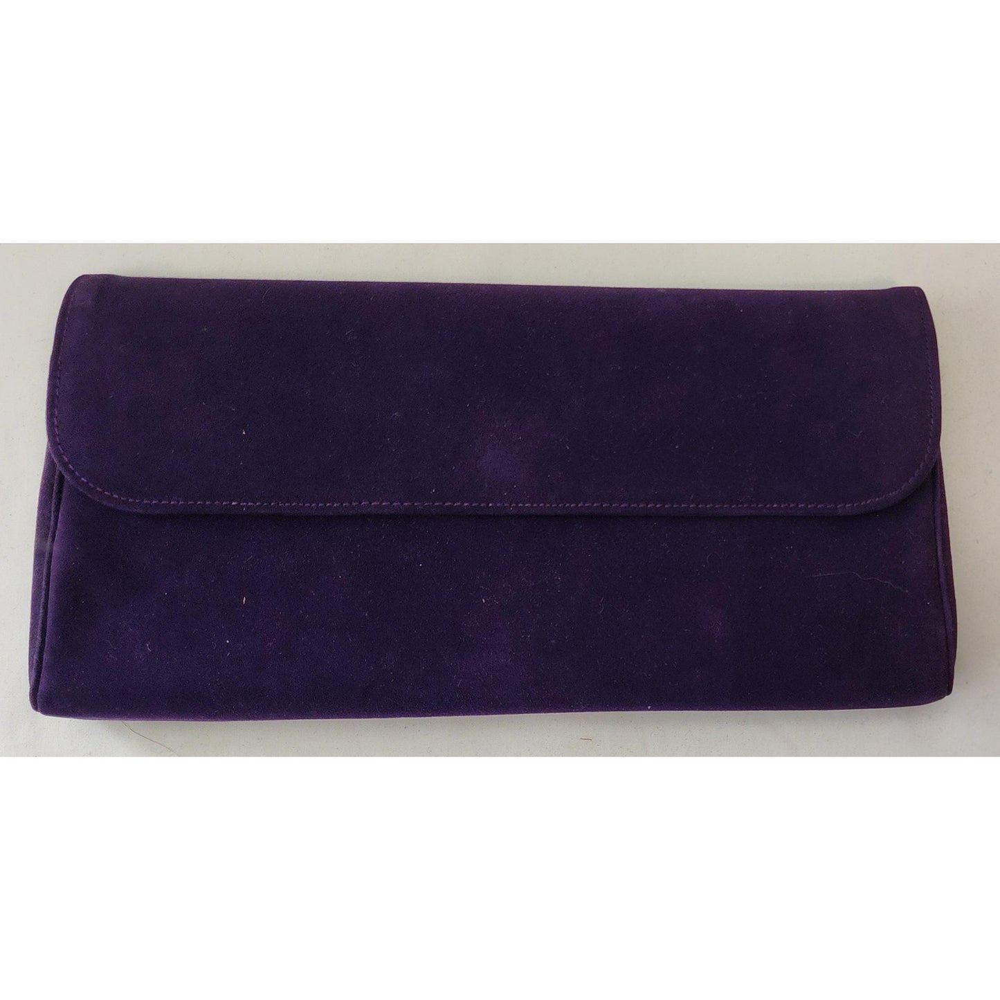 Vintage Clutch Purse 1950s Dark Purple Suede Clutch Purse Stylecraft of Miami Mid Century