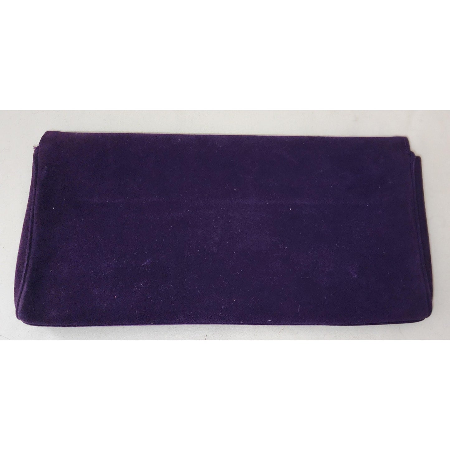 Vintage Clutch Purse 1950s Dark Purple Suede Clutch Purse Stylecraft of Miami Mid Century