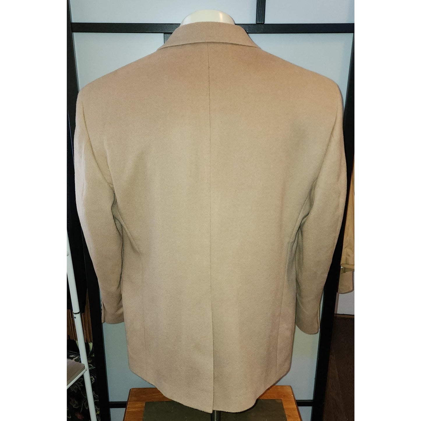 Vintage Men's Jacket 1990s 20002 Classic Tan Camel Hair Blazer 2 Button Jos A Bank L chest 45 in. shorter arms