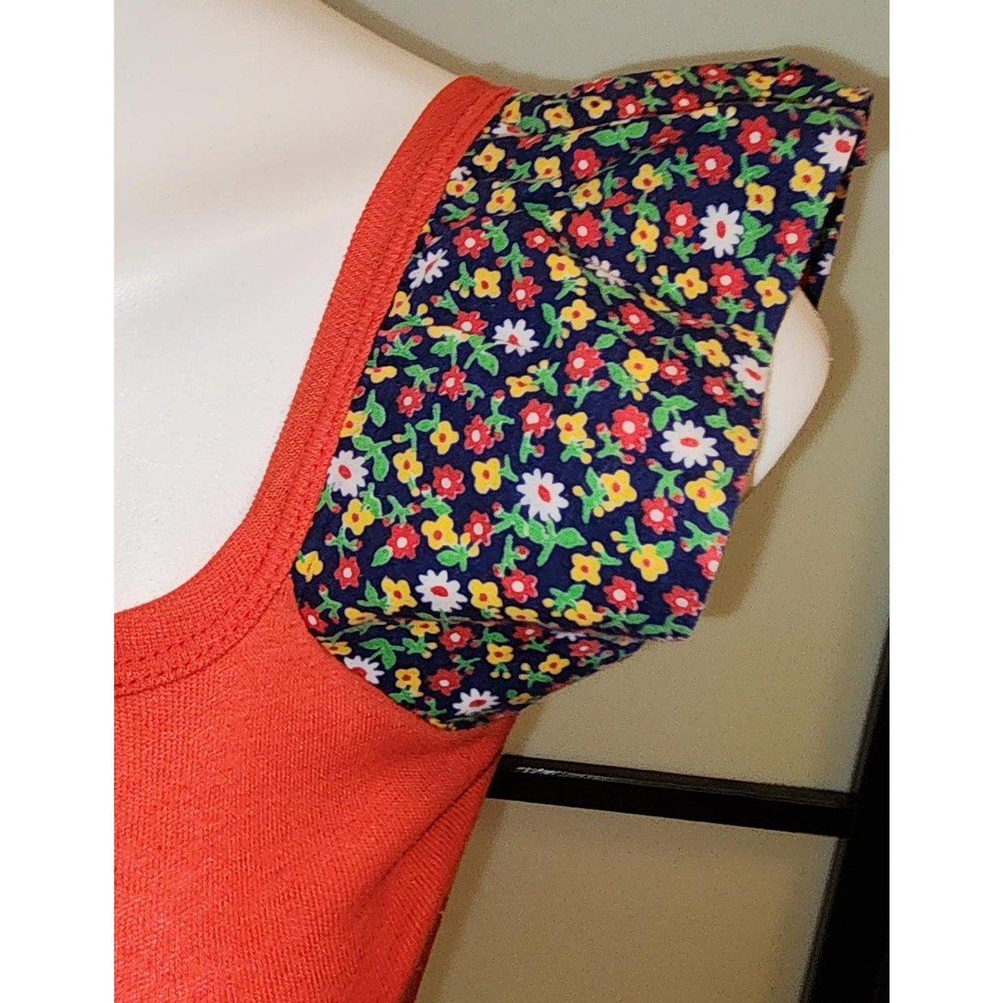 Vintage 70s Top Red Embroidered Flutter Sleeve Pullover Top Hippie Boho S