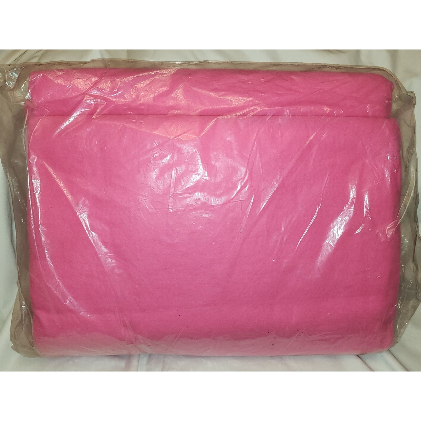 Unused Vintage Blanket 1960s Bright Pink Acrylic Blanket Pink Trim Restful Irregulars NIP Mid Century Bedding Full Size 80 x 90 in