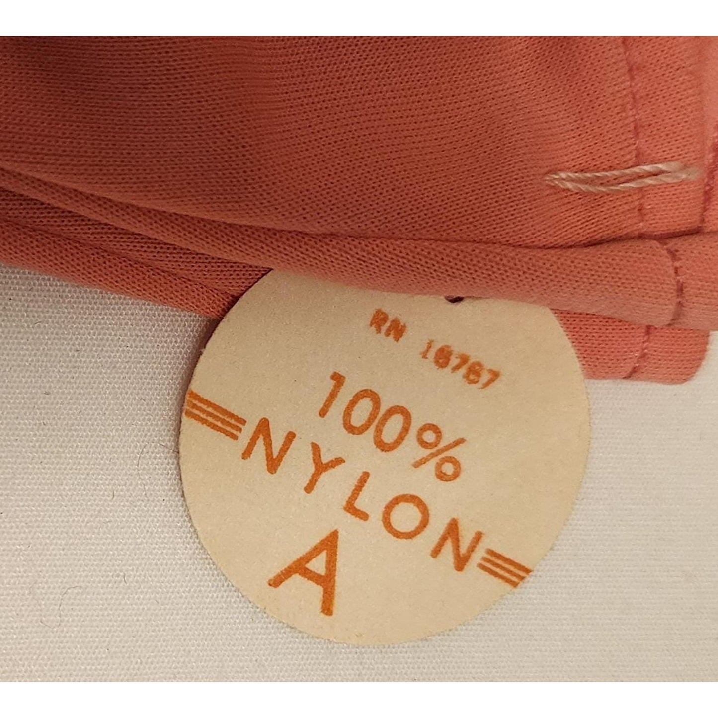 Vintage Unworn Gloves 1960s Orangey Pink Salmon Nylon Ruched Wrist Gloves Mid Century NWT 6 6.5