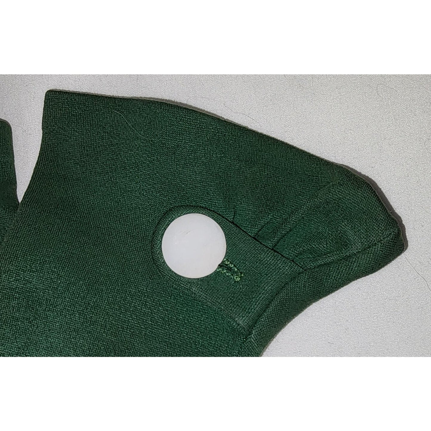 Vintage Green Gloves 1940s 50s Medium Green Fabric Wrist Gloves Gauntlet Button Tab Detail Art Deco Mid Century 7