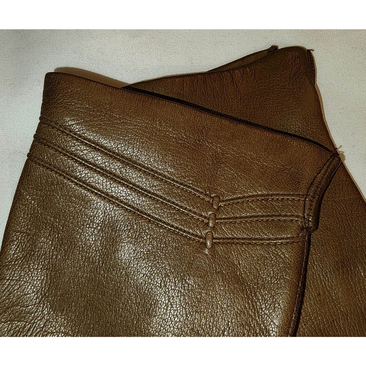 Vintage Leather Gloves 1960s 70s Soft Medium Brown Leather Wrist Gloves Wrist Designs Thin Fabric Lining Boho 7 or so