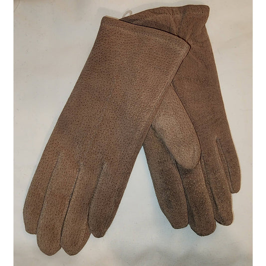 Vintage Suede Gloves 1980s 90s Light Brown Suede Fownes Gloves Soft Lining Boho M