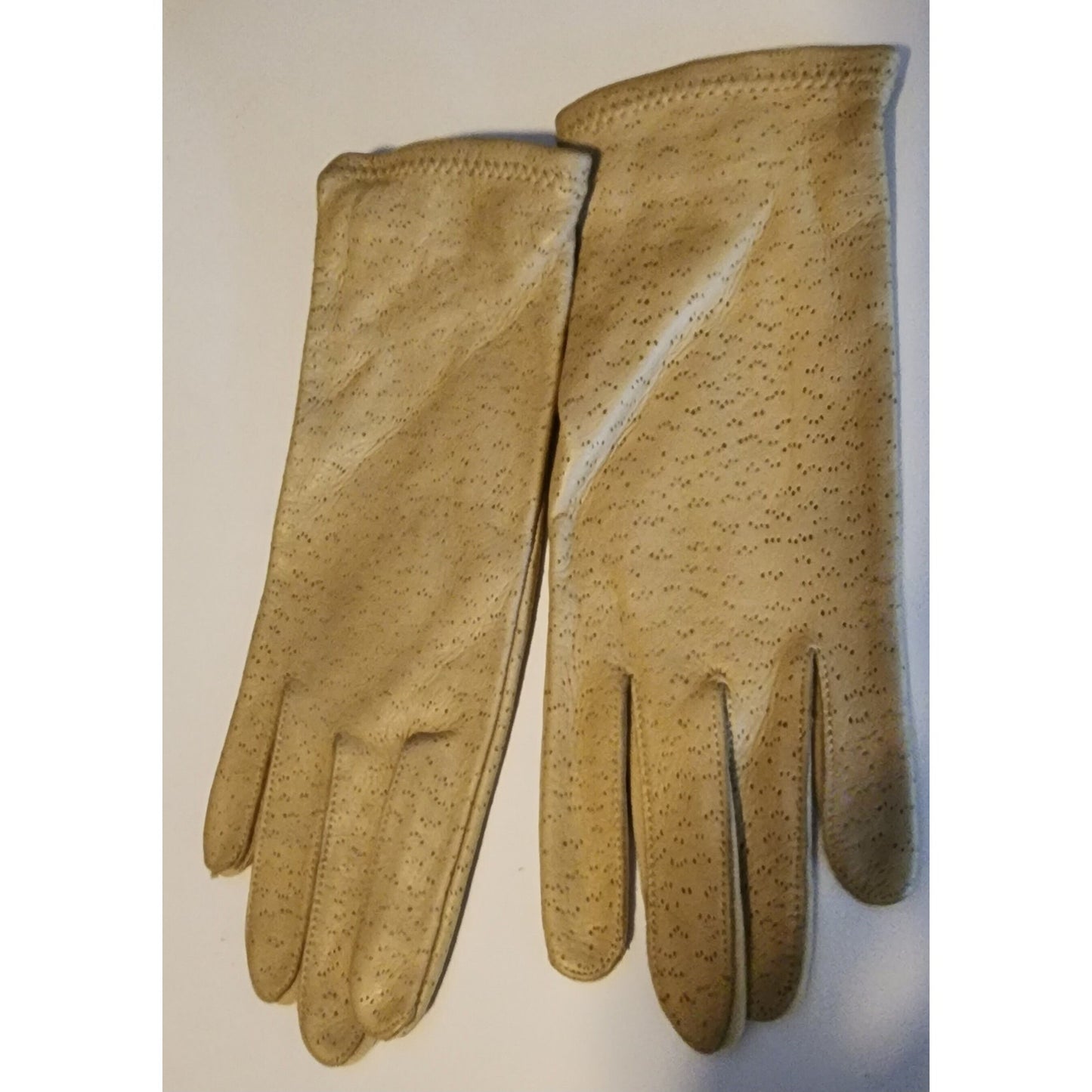 Vintage deerskin gloves 1950s tan beige deer leather gloves fownes rockabilly boho s