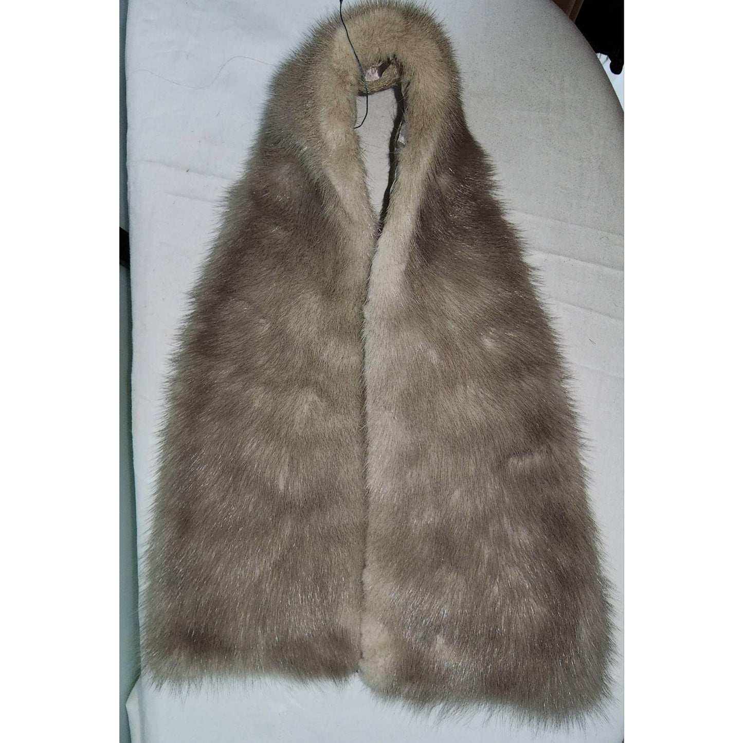 Vintage Fur Collar 1950s Silver Gray Mink Fur Collar for Sweater or Coat Fluffy Mink Fur Rockabilly Boho 28 x 5 in.