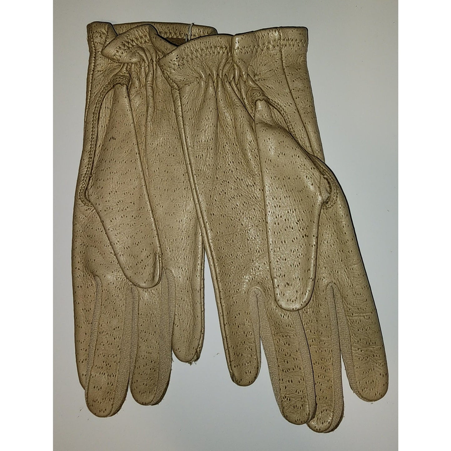 Vintage deerskin gloves 1950s tan beige deer leather gloves fownes rockabilly boho s