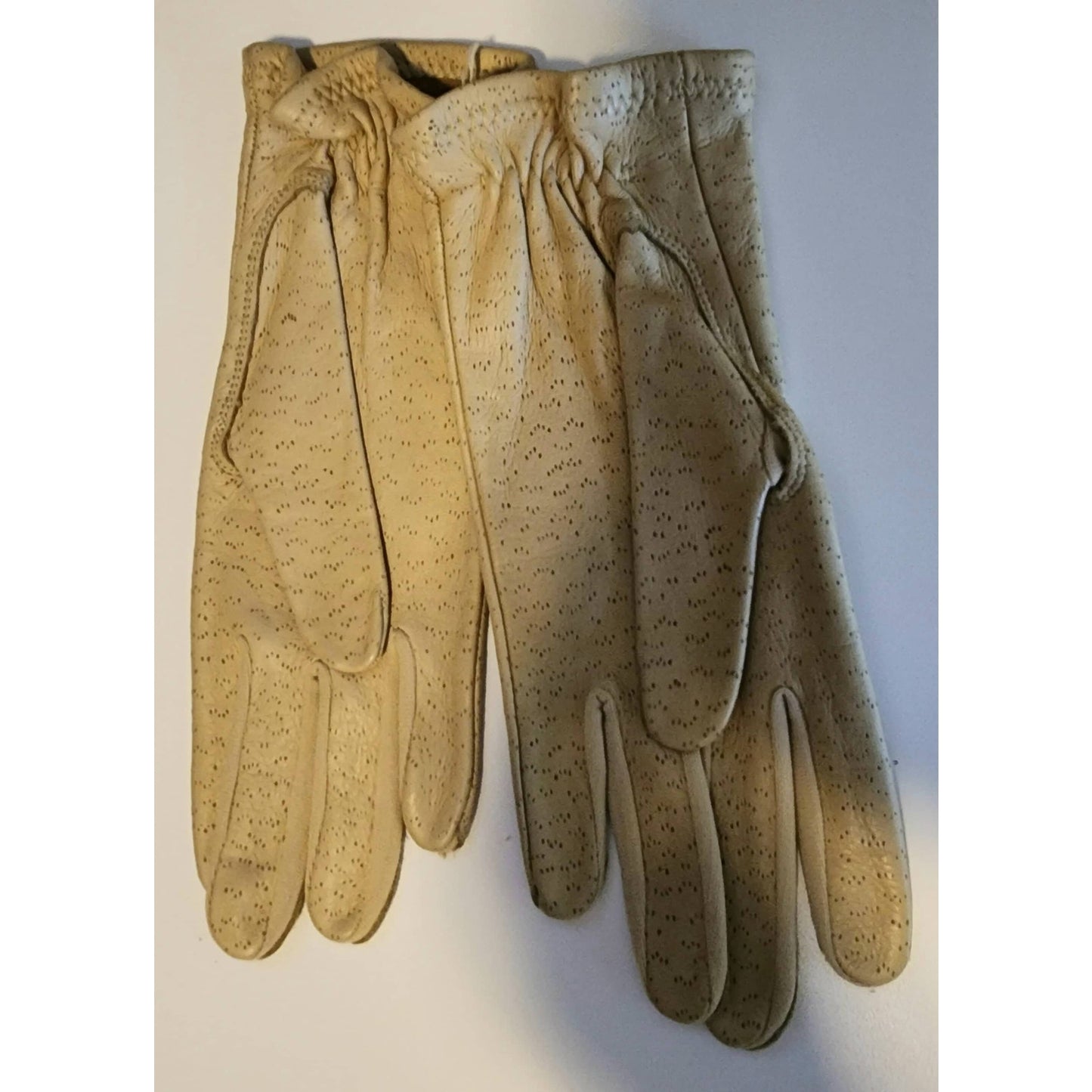 Vintage deerskin gloves 1950s tan beige deer leather gloves fownes rockabilly boho s