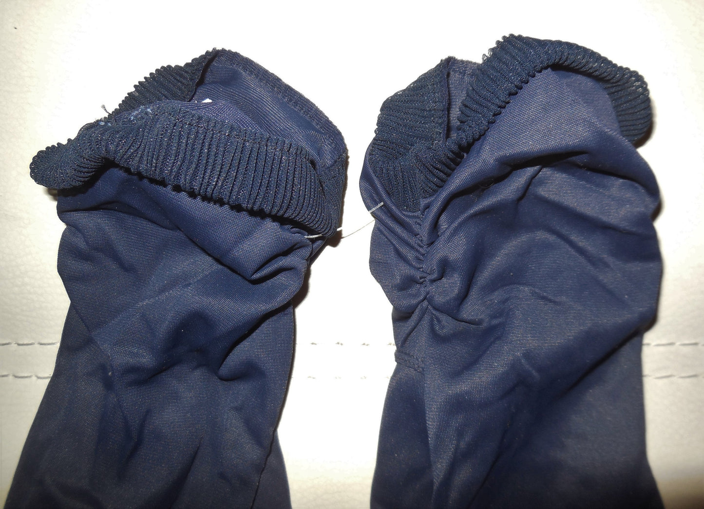 SALE Vintage Gloves 1950s Dark Navy Blue Nylon Plissee Gloves Midlength Hansen Rockabilly Pinup 7 1/2