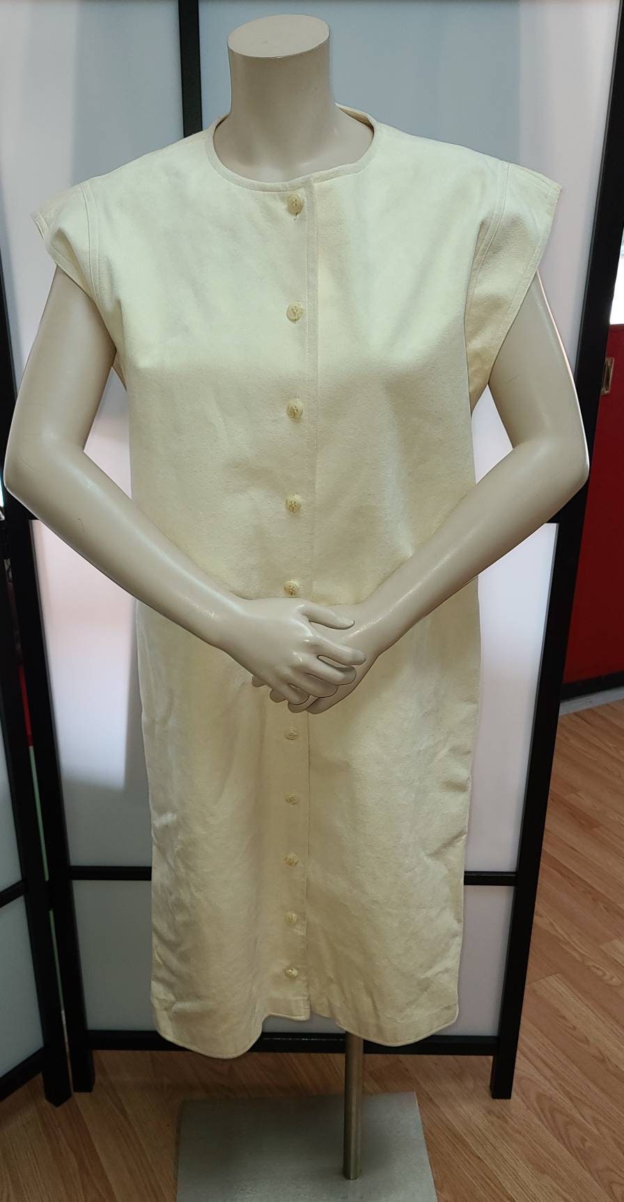 Vintage Ultrasuede Dress 1970s Designer Bill Blass Blassport Beige Ultrasuede Shift Tunic Dress Boho S