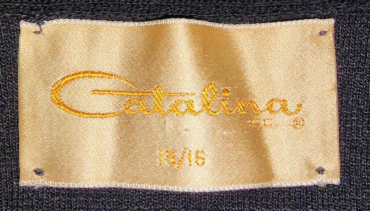 Vintage Wool Jacket 1950s 60s Black Wool Knit Open Jacket Button Tab Detail Catalina Mid Century Rockabilly L