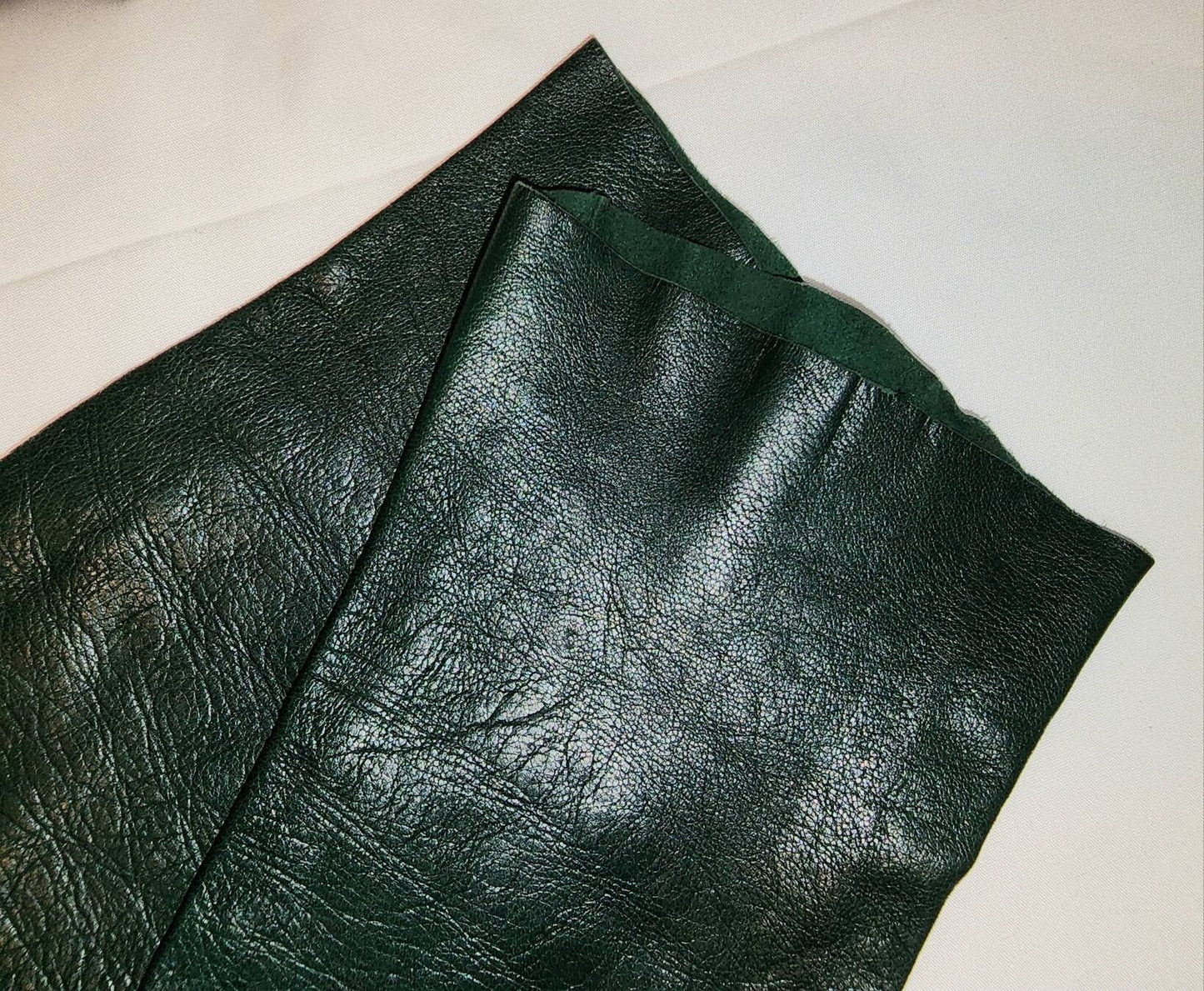 Vintage Leather Gloves 1950s 60s Midlength Thin Dark Green Leather Gloves Made in Italy Italian Leather Mid Century 7