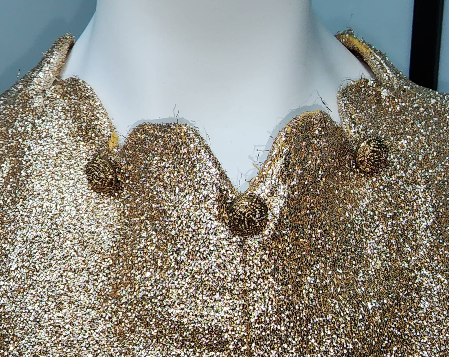 Vintage Gold Dress 1960s Gold Metallic Glitter Dress Mod Go Go