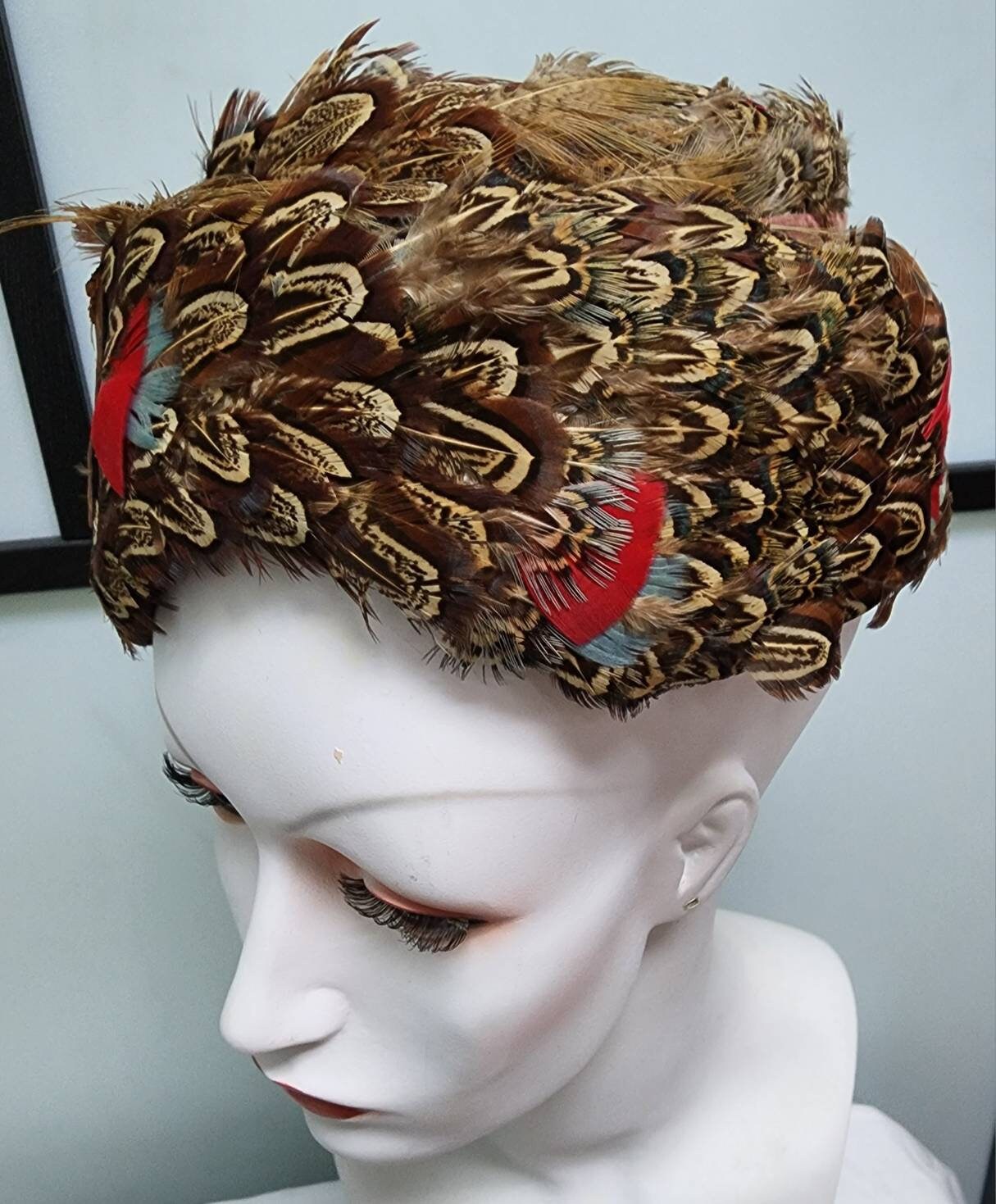 Vintage Mid-Century Feather buy Hat