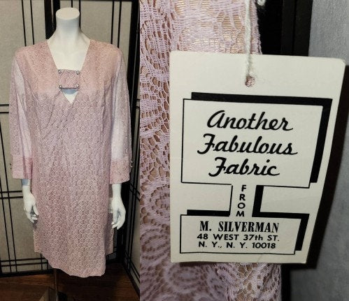 Unworn Vintage Dress 1960s Mauve Pink Lace A Line Dress Rhinestone Orn galaxievintage Unworn Vintage Dress 1960s Mauve Pink Lace A Line Dress Rhinestone Orn galaxievintage